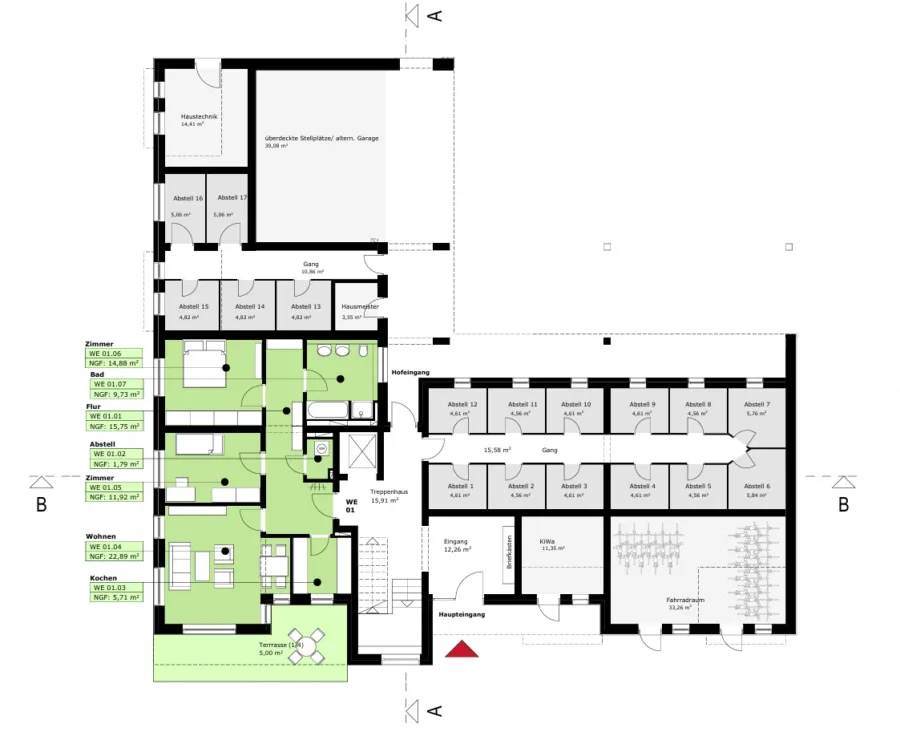 Grundriss WE 1